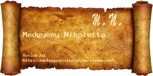 Medgyesy Nikoletta névjegykártya