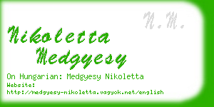 nikoletta medgyesy business card